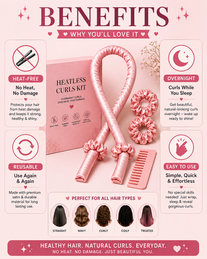 Heatless Silk Hair Curling Set