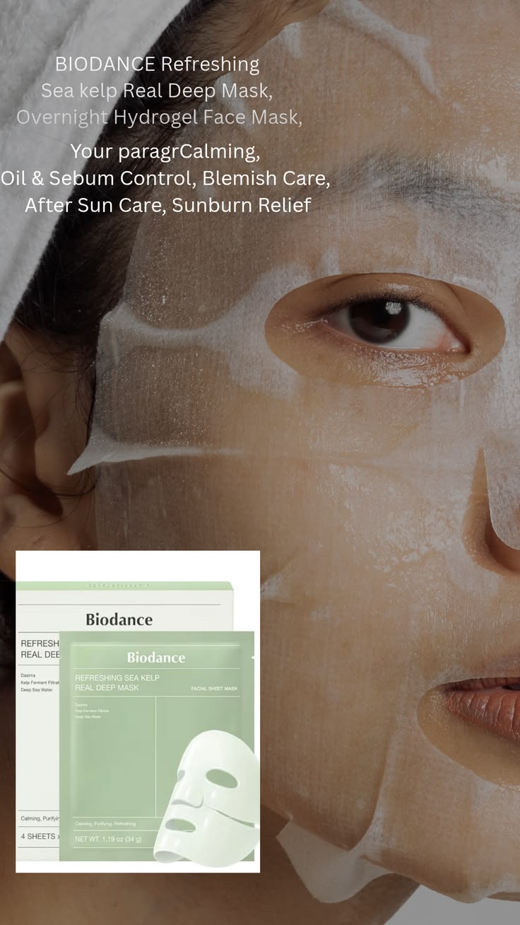 Biodance refreshing sea kelp mask ( 4x sheet Masks )