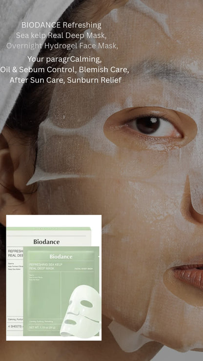 Biodance refreshing sea kelp mask ( 4x sheet Masks )
