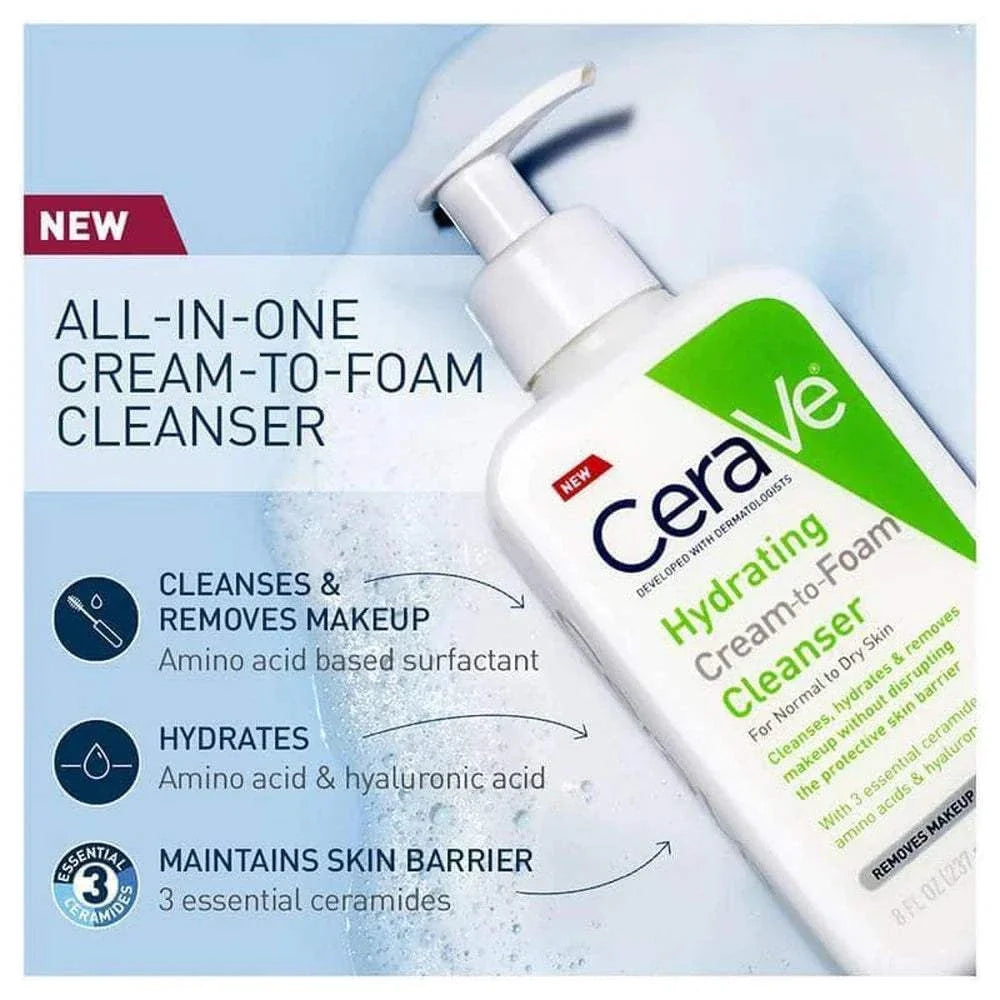 CeraVe Hydrating Cream-to-Foam Cleanser - Buy Now Pakistan