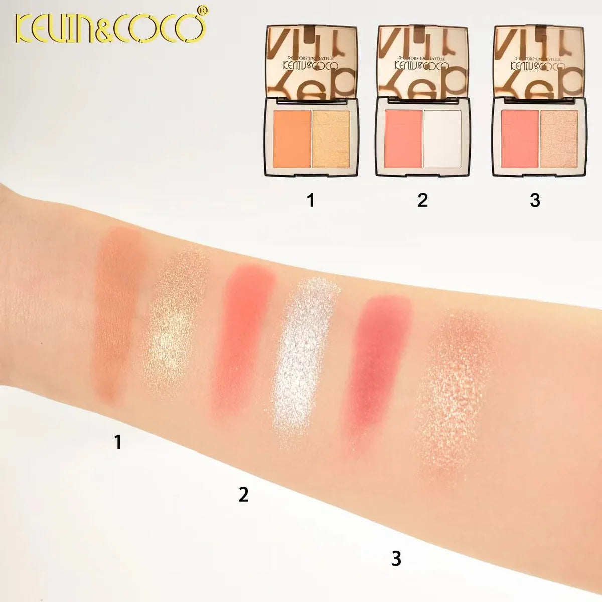 Kevin & Coco Rebirth Blush & Highlighter Palette ( SET OF 3 )