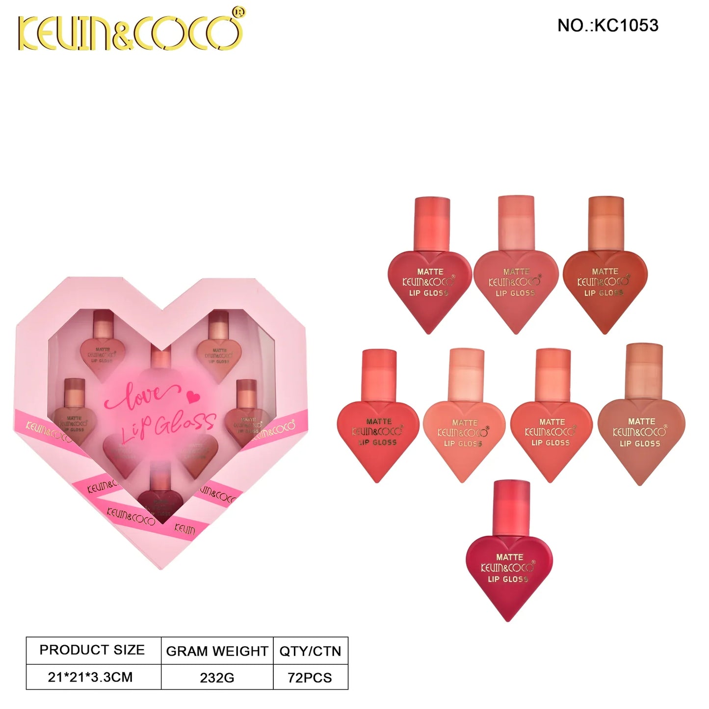 Kevin & Coco Love Garden 8-Piece Water Proof Lip Gloss Set
