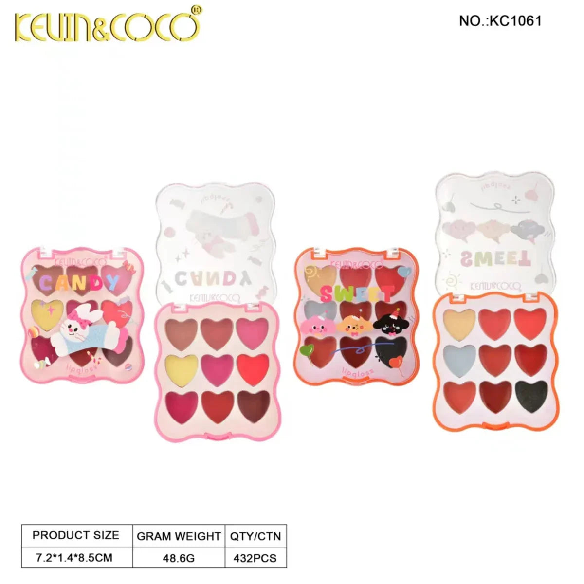 Kevin & Coco 9-Color Heart Animal Candy Lip Cream