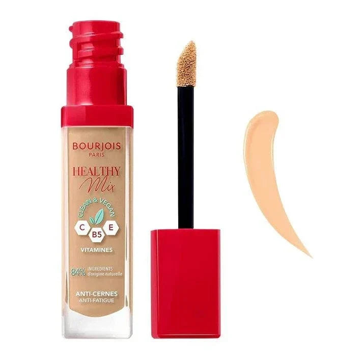 Bourjois Healthy Mix Foundation bottle with medium coverage and glowing natural finish for radiant skin