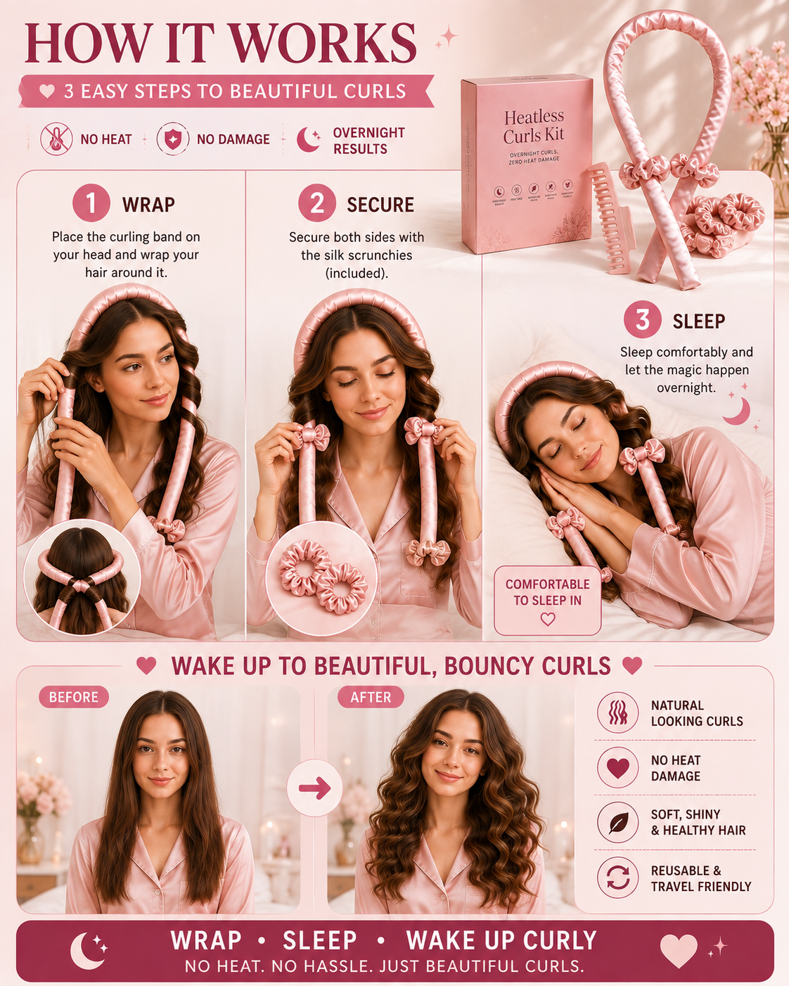 Heatless Silk Hair Curling Set
