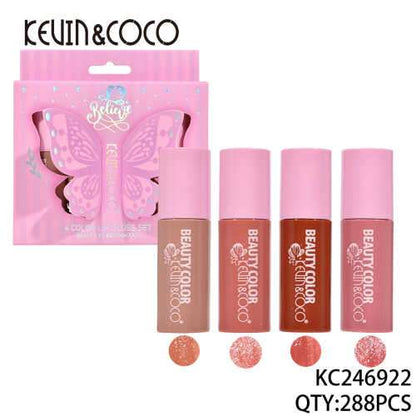 Kevin & Coco 4 Color Lip Gloss Set