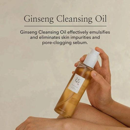 Beauty of Joseon Ginseng Cleansing Oil bottle with natural ginseng and soybean ingredients on a clean background
