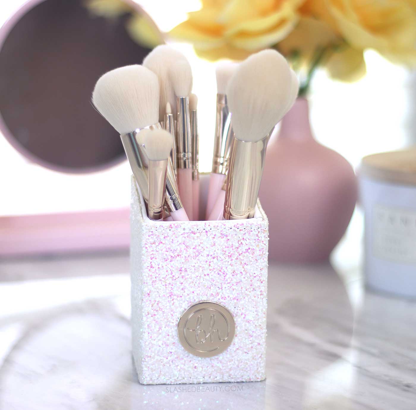 BH Cosmetics Fairy Light 11-piece makeup brush set with pink handles and gold ferrules