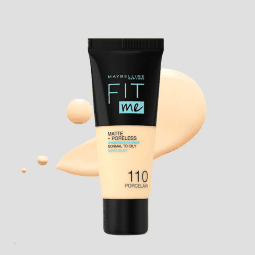 Maybelline Fit Me Matte + Poreless Mattifying Base 110 foundation for flawless matte skin
