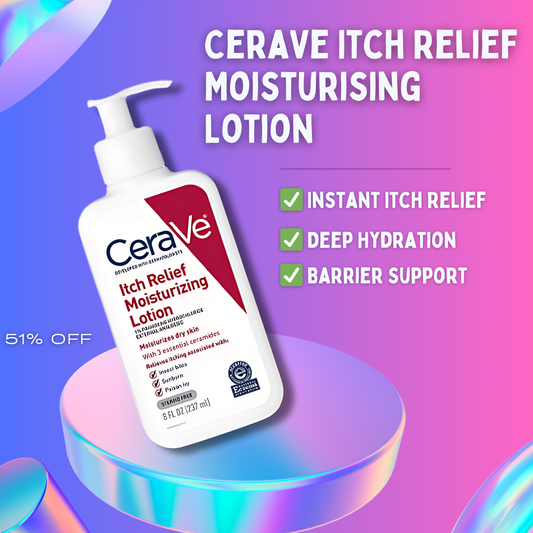 CeraVe Itch Relief Moisturising Lotion bottle for instant itch relief and deep hydration