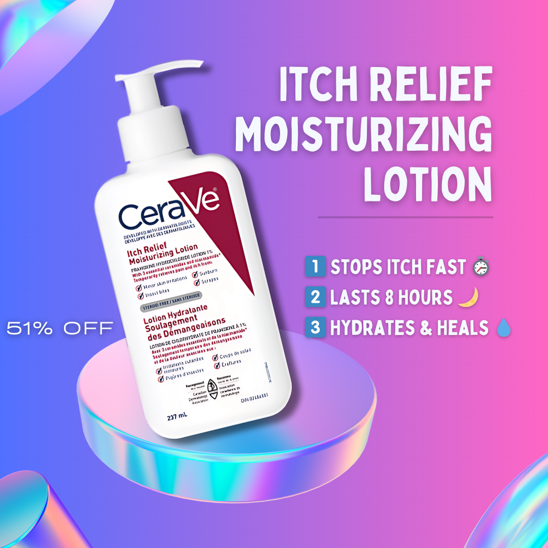 CeraVe Itch Relief Moisturizing Lotion for fast, long-lasting itch relief and skin hydration