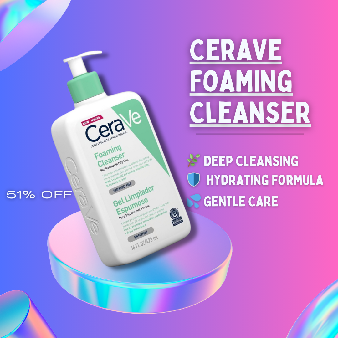 CeraVe Foaming Cleanser bottle with gentle foaming formula for all skin types
