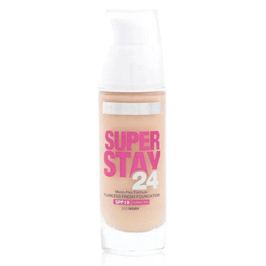 Maybelline Superstay 24H full coverage foundation with SPF 19 for all-day flawless skin