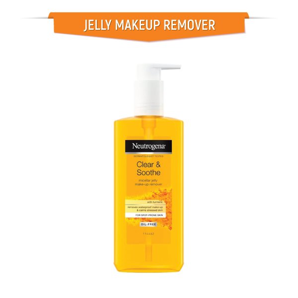 Neutrogena Clear & Soothe Micellar Jelly makeup remover with turmeric for sensitive skin
