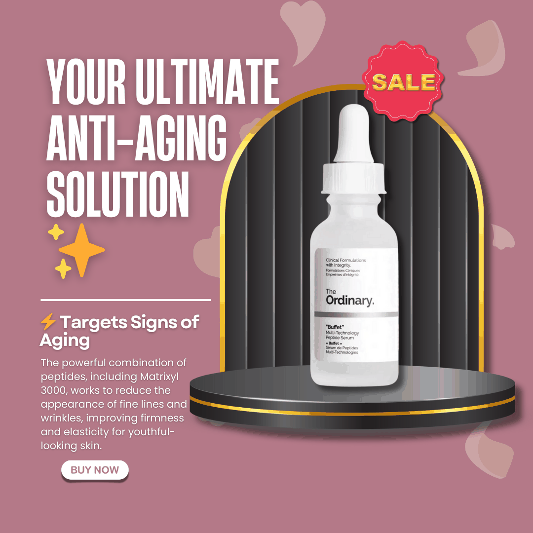 The Ordinary Multi-Peptide + HA Serum bottle on white background, anti-aging skincare product with peptides and hyaluronic acid.