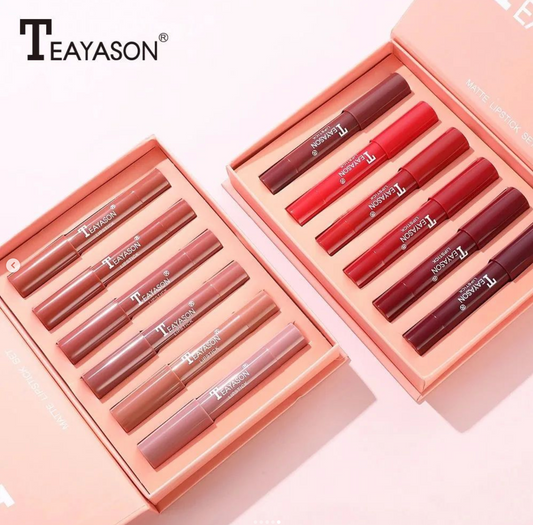 Teayason trendy lipstick set with six vibrant shades and free delivery