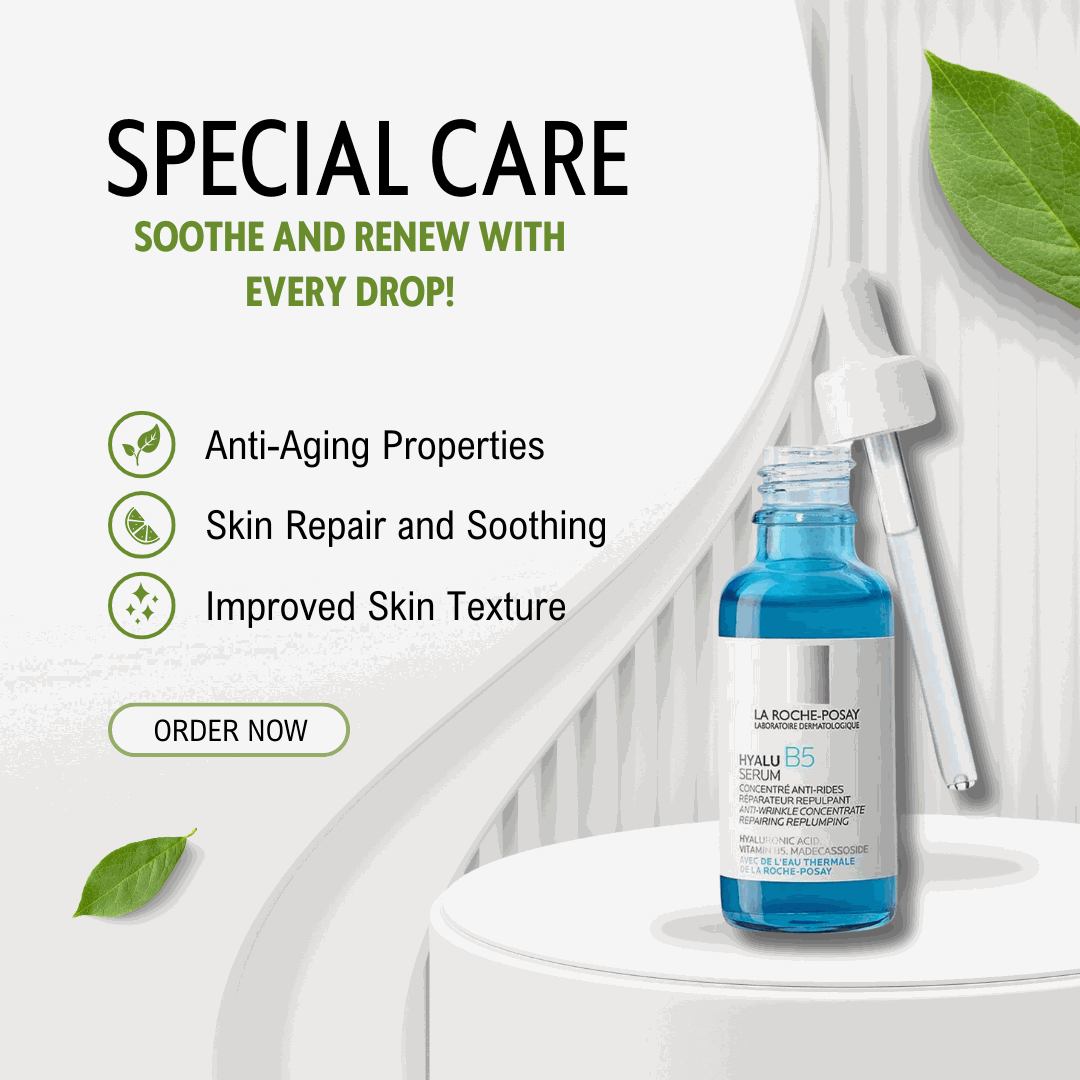 La Roche-Posay Hyalu B5 Pure Hyaluronic Acid Serum bottle for deep hydration and skin repair