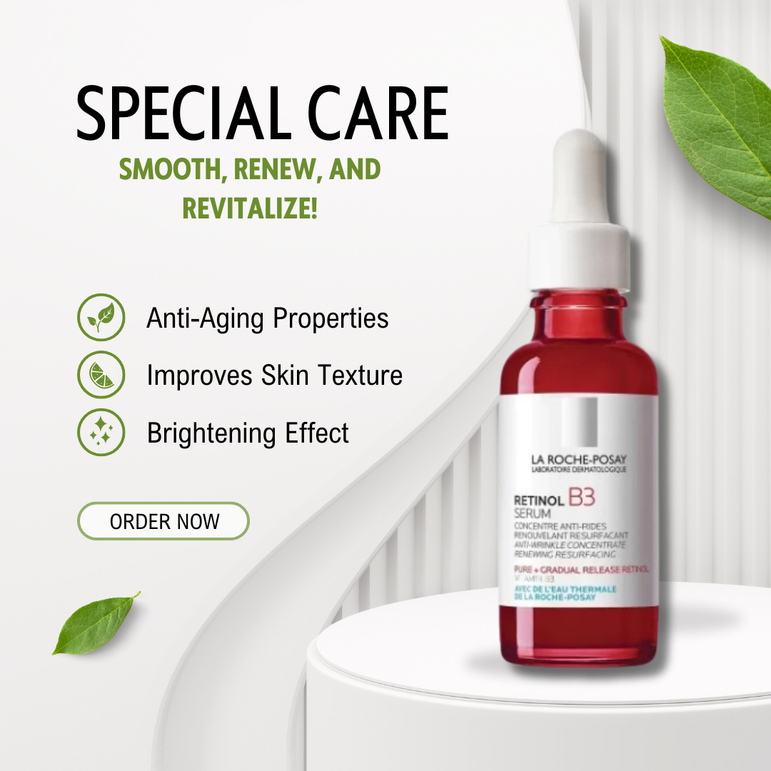 LA ROCHE-POSAY RÉTINOL B3 anti-wrinkle serum bottle for sensitive skin with retinol and vitamin B3
