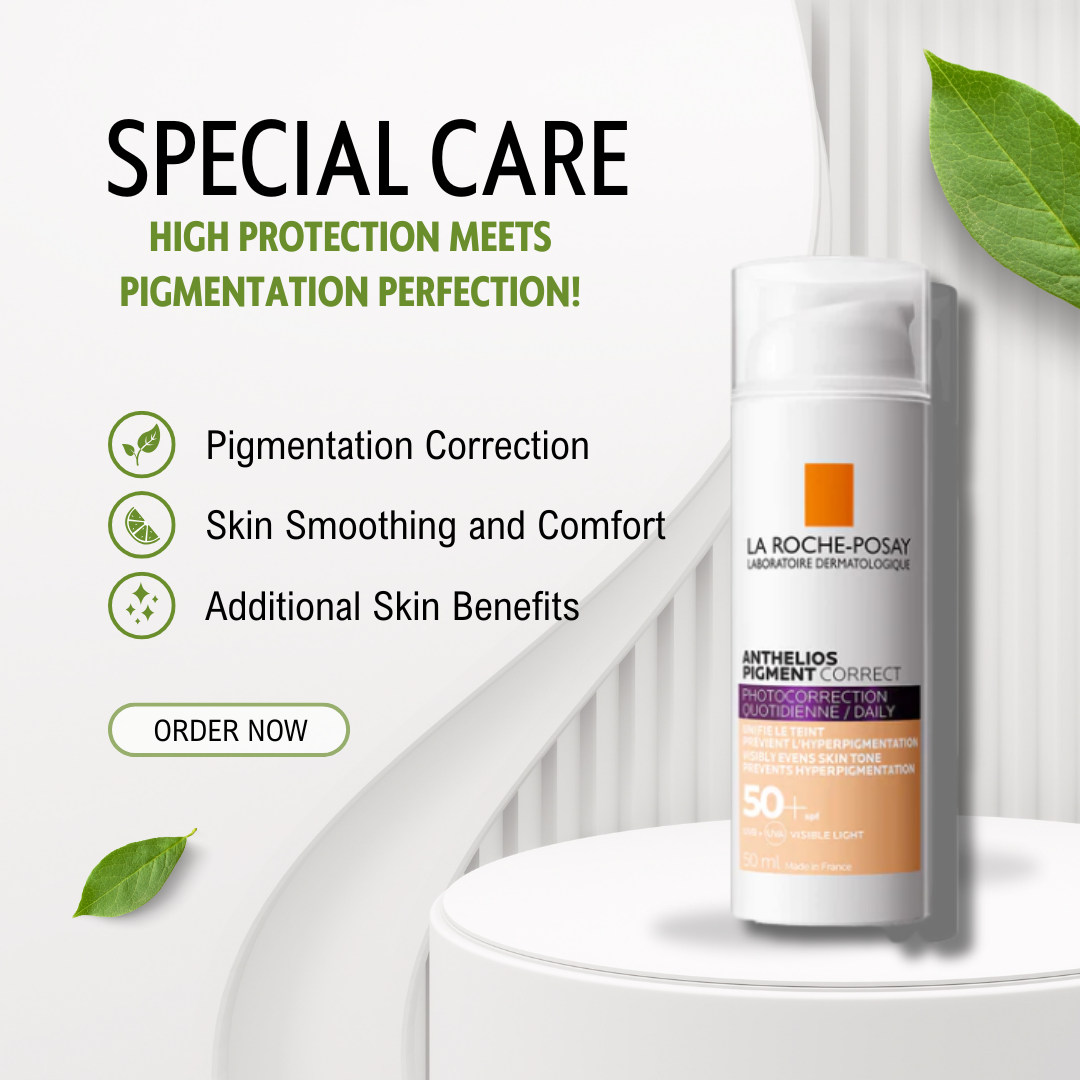 La Roche-Posay Anthelios Pigment Correct Cream SPF 50 for dark spot correction and broad-spectrum sun protection