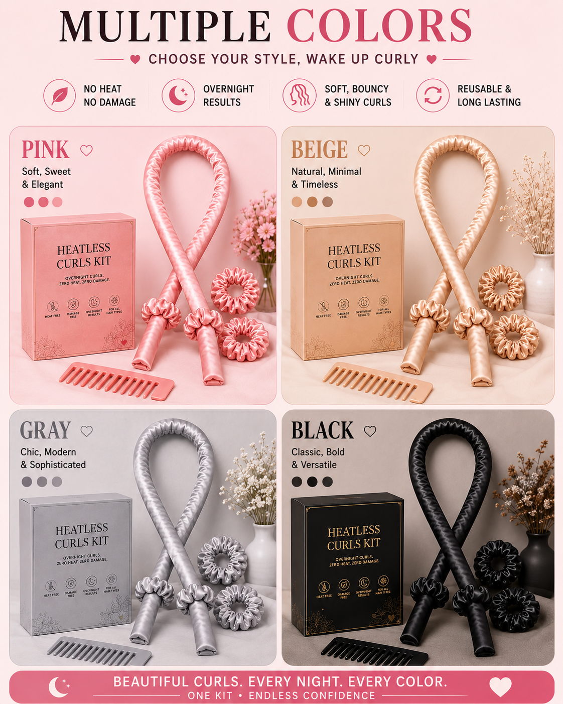 Heatless Silk Hair Curling Set