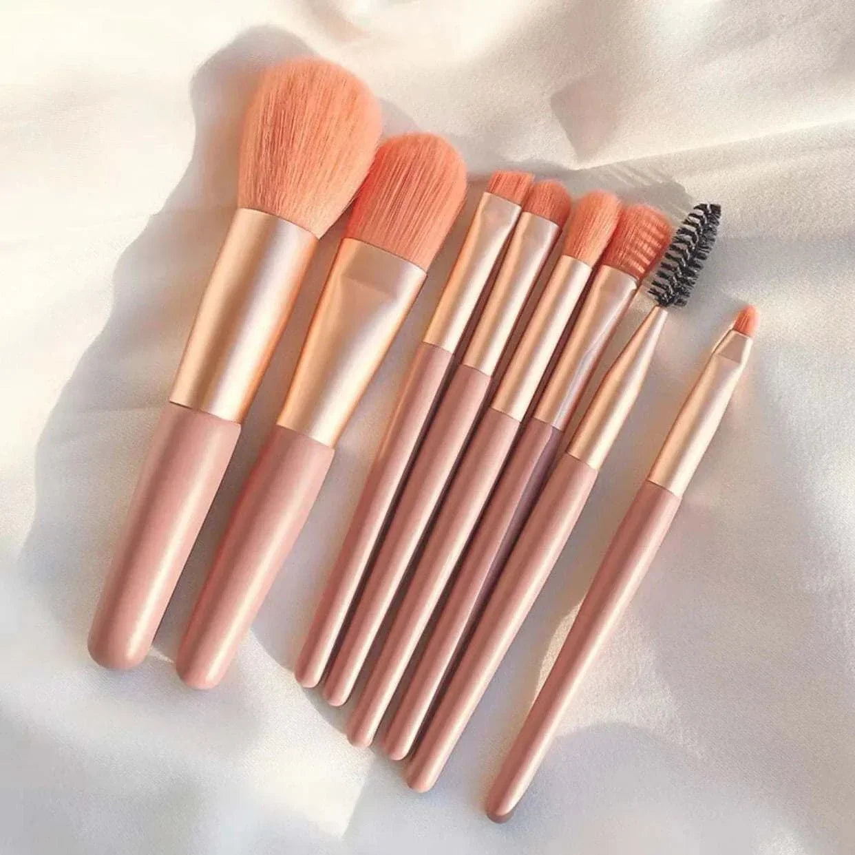 8-piece makeup brush set with soft bristles for flawless application and blending