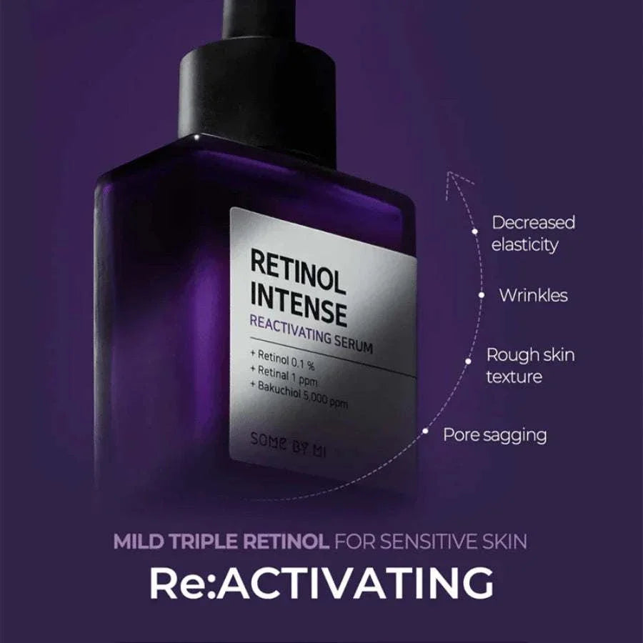 SOME BY MI Retinol Intense Reactivating Serum bottle for gentle anti-aging and skin revitalization