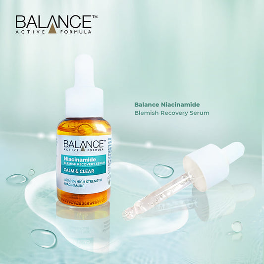 Balance Active Formula Niacinamide Serum 30ml bottle for blemish recovery and improved skin tone
